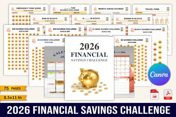 2026 Financial Savings Challenge Planner: Make Saving Fun and Achievable