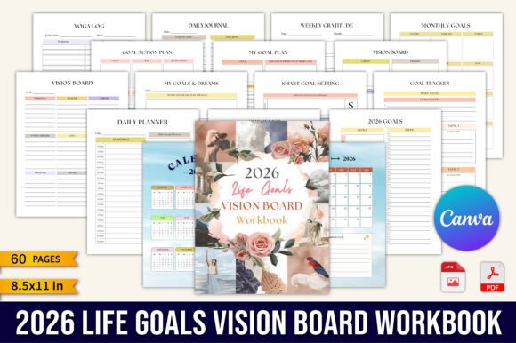 2026 Life Goals Vision Board Workbook: A Tool for Clarity, Focus, and Sustainable Growth
