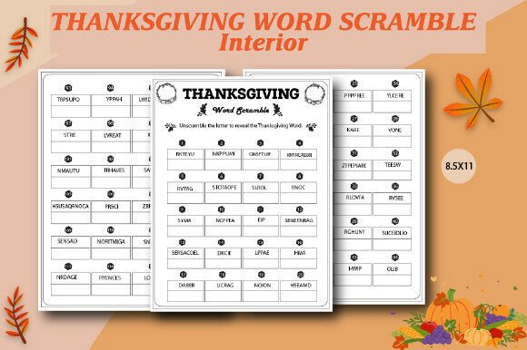 Thanksgiving Word Scramble Interior